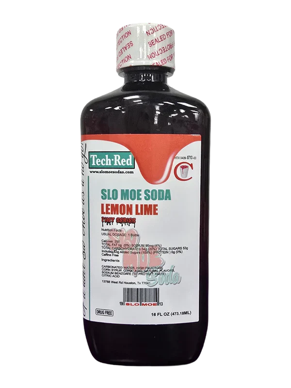 LEMON LIME W/ TECH RED FLAVOR SODA - 16OZ PINT